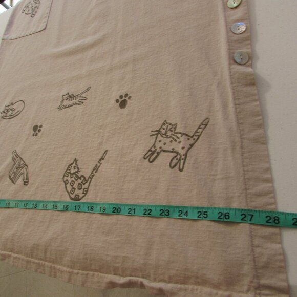 Vintage Viva City Beige Cats/Clothes Cotton Maxi Pockets XL - Picture 11 of 16